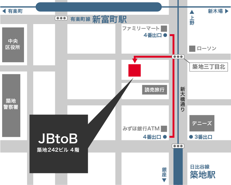 ジェイビートゥビー株式会社のイラスト地図